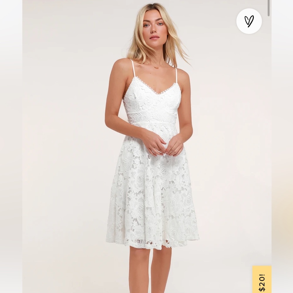 Lulus Nora Lee White Sleeveless Lace Midi Dress With Pockets - S